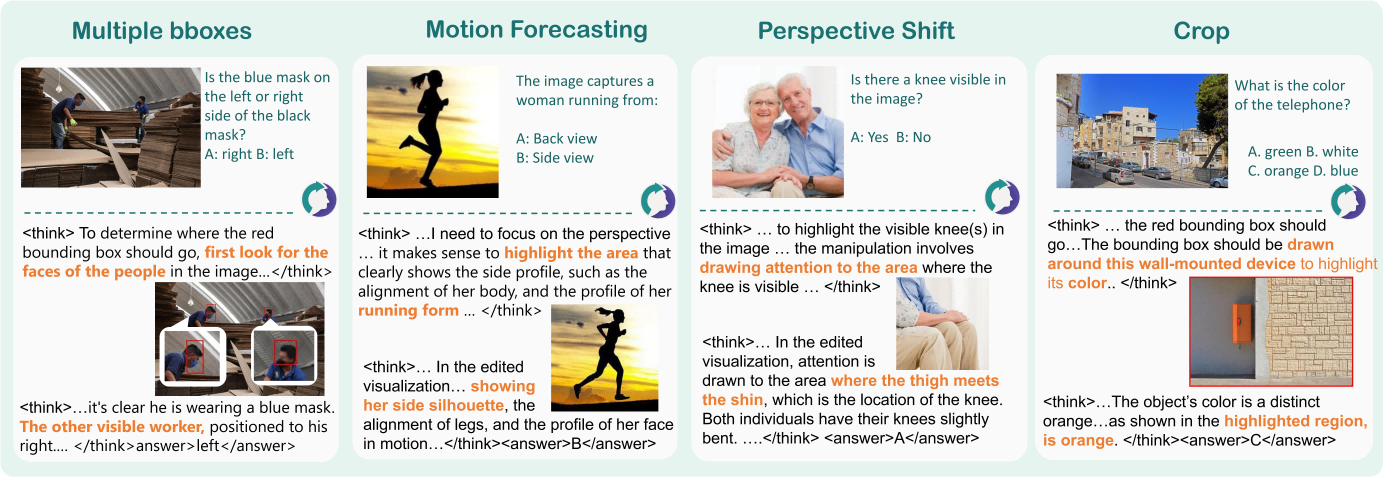 图9：模型涌现的未见视觉操作示例