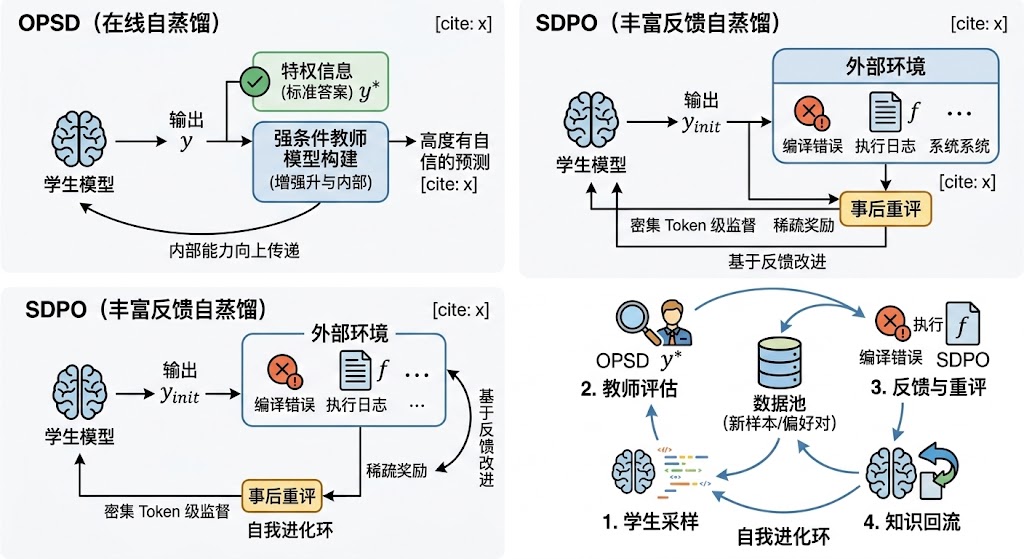 七篇论文！深度理解 On-Policy Distillation 与 Self-Distillation